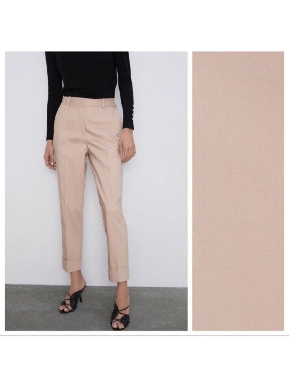 ZARA | Elegant Trousers Pants Beige Sz SMALL
